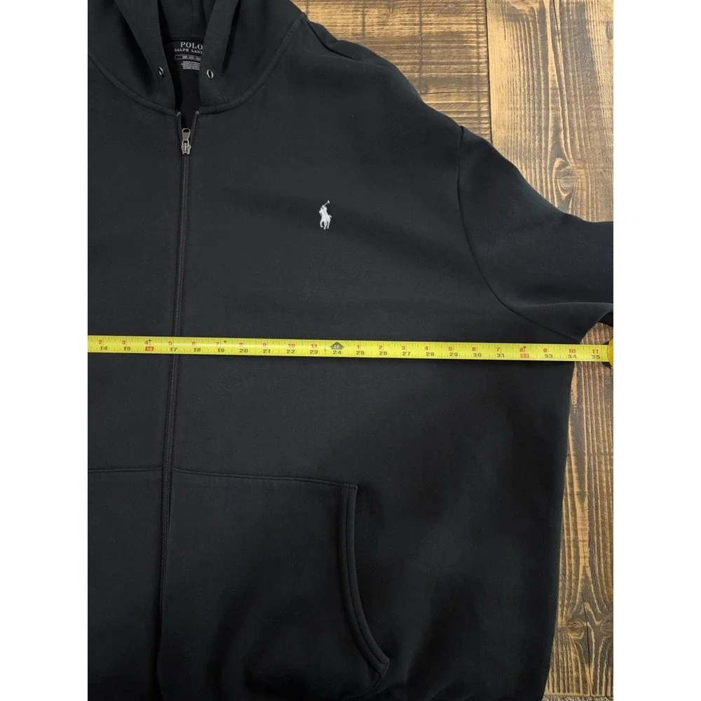 Polo Ralph Lauren Big & Tall Black Double Knit Full Zip Hoodie 5XB